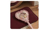Handheld Mirror Cute Rococo Hand Mirror Ornate Frame Beauty Accessory for Makeup, Dressing Table