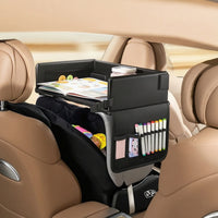 Car Seat Tray Organizer Waterproof Car Seat Organizer with Tray Easy to Clean Sturdy for Toddlers, Road Trips