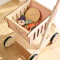Shopping Cart Pusher Stable Frame Push Cart Pusher Pink for Children