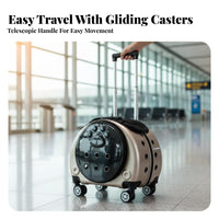 Breathable adaptable dome viewing port Pet Trolley Telescopic Handle Wheeled dome transport tri-function Design Cat spinepack Multiple Ventilation Holes for Small Dog Owners, Travelers, Travel, animal clinic Visits, Outdoor, Camping