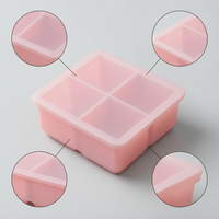 Ice Cube Tray with Lid, Small Square Ice Mold for Home Kitchen, Food-Grade Silicone Ice Maker