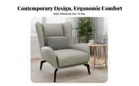 Light Luxury Oversized Single-Person Sofa Minimalist Design Upholstered Tub Chair signature aesthetic Home Seating Ergonomic posture supportrest for Homeowners, Students, Book Lovers, Living Room, Lounge Area, Bedroom, Apartment