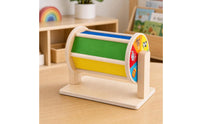 Textile Drum Infant Plaything Rotating Activity Drum Young Child Wooden Rotating Toy for Young Children, Nursery