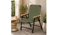 Folding Recliner Chair Carry Handle Reclining Camping Chair Foldable Outdoor Seating