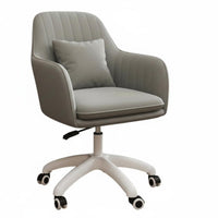 Height Adjustable Upholstered Swivel Chair Ergonomic Design Upholstered Swivel Armchair Soft Upholstery Accent Seat Easy Assembly for Students, Home Office Workers, Adults, Dorm Room, Study, Bedroom, Vanity
