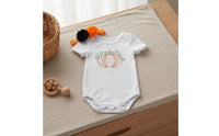 Halloween Infant Bodysuit Soft Material Embroidered Infant Bodysuit Skin-Friendly Short Sleeve Halloween Outfit for Young Children, Costume Parties