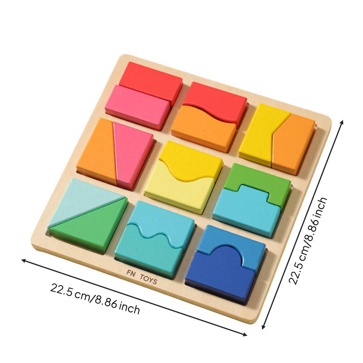 Wooden Puzzle with Geometric Shapes Preschool Wooden Shape Board Puzzle Shape Sorter Early Learning Toy Developmental