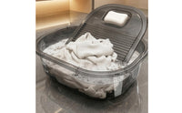 Laundry Basin with Washboard Lid Detachable for Dorm Rooms, Apartments, Students