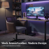 Height Adjustable Upholstered rotate Desk Chair Ergonomic spine support Castered Task Chair gliding Rolling casters Study Seat Padded padding for Students, Teens, Office Workers, Dormitory, Dorm Room, Bedroom, Makeup Vanity