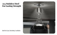Seamless Rotation 360 Degree Rotating Swivel Rustproof Stainless Steel Hanging Swivel Heavy Duty Ceiling Anchor Indoor & Outdoor Use for Acrobats, Fitness Enthusiasts, Homeowners, Home Gym, Garage, Backyard, Patio
