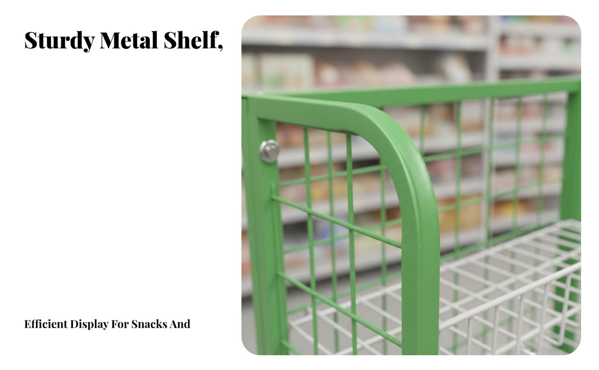 Large Capacity Floor Standing Retail Shelf Strong Load-Bearing Freestanding Shop Shelf Easy to Assemble Freestanding Snack Merchandiser Space Saving for Business Owners, Exhibitors, Homeowners, Convenience Shop S, Supermarkets, Supermarket, Pharmacies