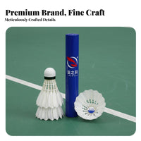 12 Pieces Long-Lasting Badminton Shuttlecock High Quality Feathers Duck Feather Shuttlecock Accurate Flight for Athletes, Beginners