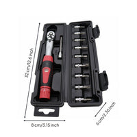 11 Pieces Portable Case Ratchet Tension Wrench High Accuracy Hand Tool Two-Way Range Scale for Garage