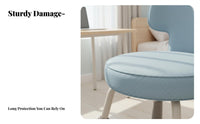 Space-Saving Armless rotating Chair Padded pad Armless Upholstered Caster Chair Ergonomic spinerest Rolling Seat Support for Students, Women, Adults, Dormitory, Study Room, Small Spaces, Vanity Table