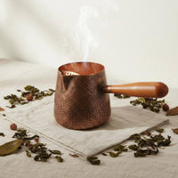 copper tea pot with side handle Traditional Craftsmanship Copper Tea Server Hammered Teapot