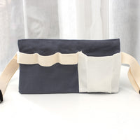 Textile Waist Bag Wooden Hairdressing Kit Adjustable Strap Wooden Hairdressing Playset Accessible Storage Pretend Barber Set Painted Finish