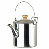 Stainless Steel Campfire Kettle Portable Outdoor Tea Pot Wooden Knob Lid Camping Water Boiling Pot for Backpacking