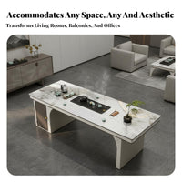 Table with Built-in Station Minimalist Design Household Furnishing Large Capacity Storage Dining Set for Hosts, Adults, Living Room, Balcony