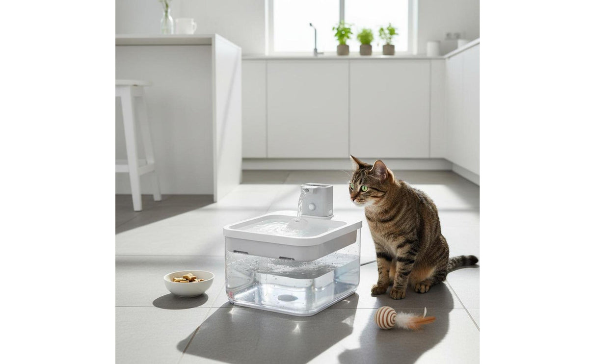 2.5 L Multiple Filtration Feline Water Fountain Ultra Quiet Sensor Water Dispenser for Cats