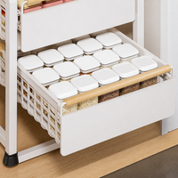 Large Under Sink Organiser, 2 Tier Pull Out Drawers for Cabinets, Metal Bathroom Storage with Stainless Steel Rails, Kitchen Cabinet