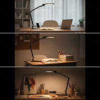 Rechargeable LED Desk Lamp with USB Ports Touch-Control Folding Desk Lamp with Night Light Adjustable Dimmable for Students, Professionals, Office, Workbench