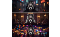 Wolf Face Covering Snarling Canine Head Face Covering Universal Fit for Teens, Carnival