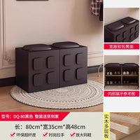 换鞋凳门口家用可坐可收纳鞋架入户门轻奢高级感长条进门穿鞋凳子 DQ-100深灰