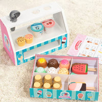 Ice Cream Shop Toy with Apron Imaginative Ice Cream Parlor & Imaginative Set Tabletop for Kids, Young Children, Playroom, Preschool