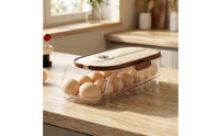 Clear 14 Egg Holder Lidded Egg Storage Box with Lid Sturdy Easy to Clean for Kitchen Countertop