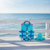 Adjustable Straps Kids Life Jacket Sleeveless Design Children's Swim Vest Lightweight for Toddlers, Swimming, Beach, Boating