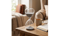 Glass Hourglass Modern 15-Minute Hourglass Decorative Sand Timer with Glass Body for Professionals, Students, Office, Meditation, Reading