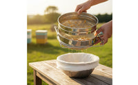 Extendable Arms Double Layer Honey Filter Fine Filtration Double Sieve Honey Strainer Food Grade for Beekeepers, Apiary