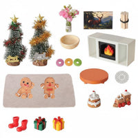 20 Pieces Intricate Ed Craftsmanship Dollhouse Christmas Living Room Set Beautifully Crafted Dollhouse Christmas Decoration Kit