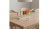Wooden Ice Lolly Sorting Toy Smooth Edges Ice Cream Color Matching Activity 40 Fun Challenges Preschool Learning Game for Young Children, Kindergarten
