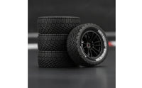 4 Pieces 1/10 Scale RC Model Car Tires 77mm RC Tires with 12mm Coupler Treaded High Traction for Hobbyists