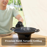 Easy to Clean Korean BBQ Grill Pan Compact Design Korean Design Grill Pan Fast Heating for Beginners, Couples, Outdoor, Camping, Picnic