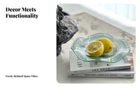 Glass Fruit Bowl Easy to Clean Irregular Shape Glass Dish Handmade
