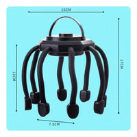 Flexible Arms Tentacle Head Massager Rounded Pads Electric Head Massager Compact Personal Care Device Polished Finish