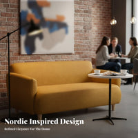 Light Luxury Design Upholstered 2-Seater Couch Modern Design Compact Upholstered Settee High-Density Cushion Sofa Sturdy Frame for Apartment Dwellers, Homeowners, Students, Coffee Shop, Lounge Area, Bedroom, Office