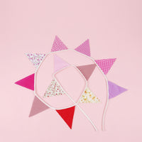 Cotton Triangle Party Flags Bunting Banner for Birthday Decorations and Girls, Colorful Party for Kindergarten Decoration Camping Tent