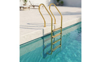 Pool Ladder with Handrail Surface Mount Stainless Steel Pool Ladder 4-Step for in-Ground Pools
