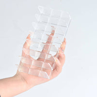 Desktop Clear Acrylic Lash Organizer Divided Slots Clear Lash Tray Space Saving Eyelash Tray Holder Easy to Clean for Salon, Vanity