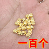 沙金小花生实心摆件一克黄铜合金招财进宝桌面鱼缸家居装饰用品
