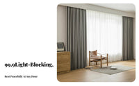 Sun Protection Solid Color Blackout Curtain 99.9% Light Blocking Grommet Top Blackout Panel Modern Design Room Darkening Shade Thickened Material for Day Sleepers, Alternating Schedule Workers, Home Theater Enthusiasts, Bedroom, Balcony, Nursery, Office