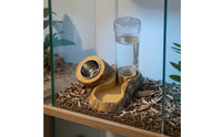 Reptile Feeding Dish with Water Bottle Wood-Look Pet Supply Stable for Vivarium