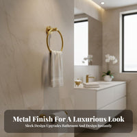 Secure Mounting Wall-Mounted Towel Hoop Easy Installation Towel and Bath Tissue Roll Holder Kit Modern Design Bathroom Hardware Set Heavy Duty for Homeowners, DIY Enthusiasts, Interior Designers, Washroom, Restroom, Powder Room, Kitchen