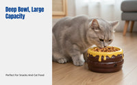 Ceramic Cat Water Bowl, High Foot, Honey Pot Shape, Deep Large Capacity, Spill-Resistant