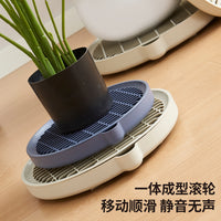 Mobile Plant Pot Tray with Wheels and Water Catch Basin
