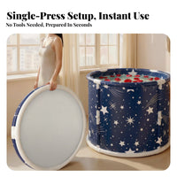Foldable Bathtub Foldable Design Foldable Bathing Barrel Full Physique Soak Space-Saving for Renters, Children, Home Spa, RVs