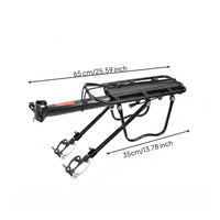 Lightweight Aluminum Alloy Cycle Rear Rack Includes Reflector Mountain Bike Luggage Carrier Side Protection Guards Rear Bike Rack Universal Fit for Commuters, Touring, Commuting, Travel